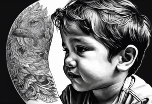 Son without his father finding his way tattoo idea