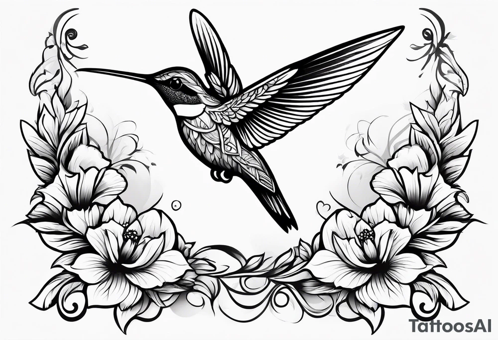 hummingbird simple tattoo idea
