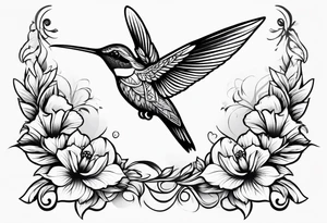 hummingbird simple tattoo idea
