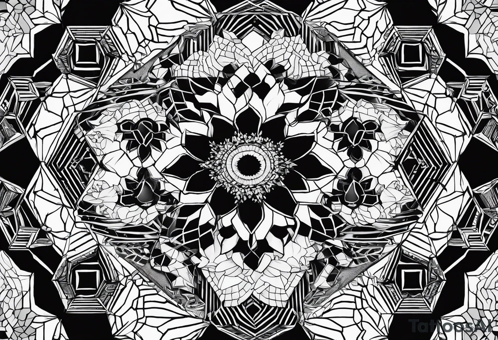 black hexagons tattoo idea