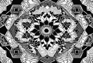 black hexagons tattoo idea