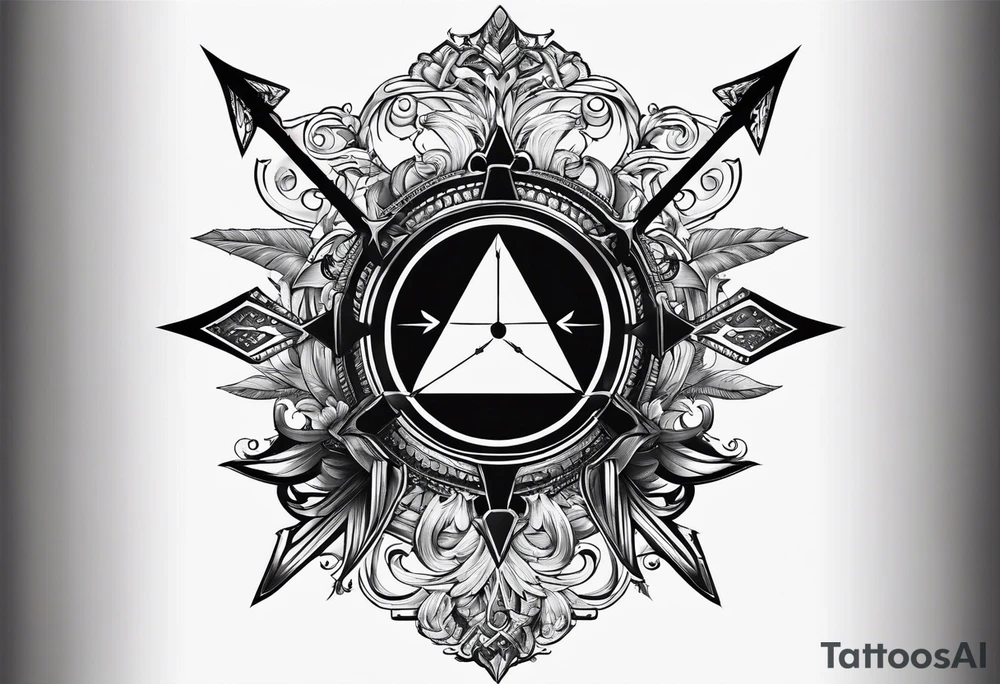 Half Taurus Half Gemini, split down the middle by an arrow tattoo idea Half Taurus Half Gemini, split down the middle by an arrow tattoo idea