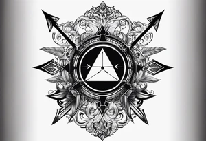 Half Taurus Half Gemini, split down the middle by an arrow tattoo idea