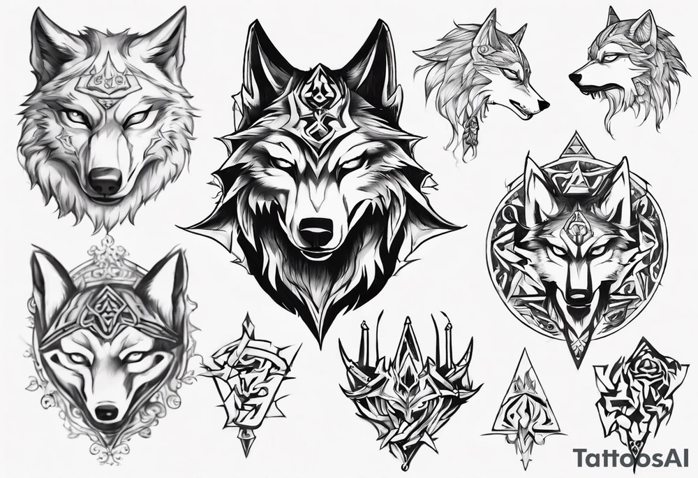 wolf head from zelda twighlight princess tattoo idea
