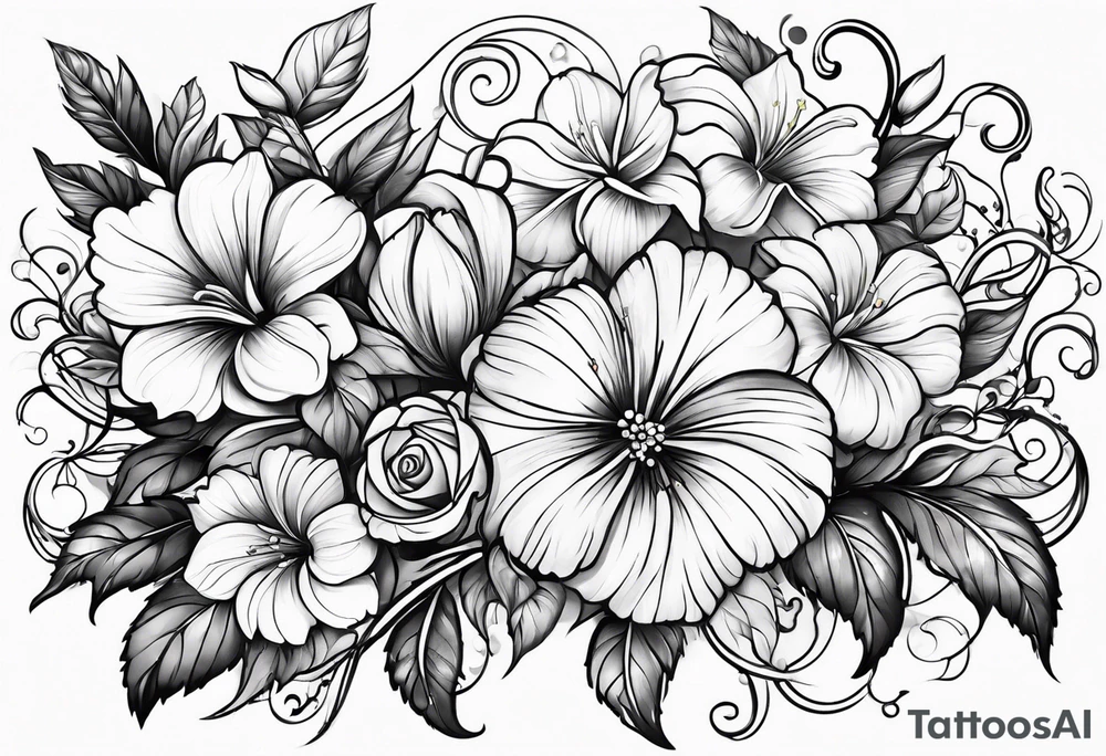 vines flowers tattoo idea