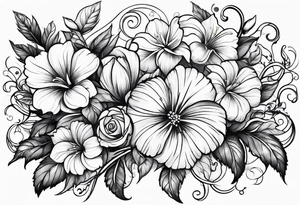 vines flowers tattoo idea