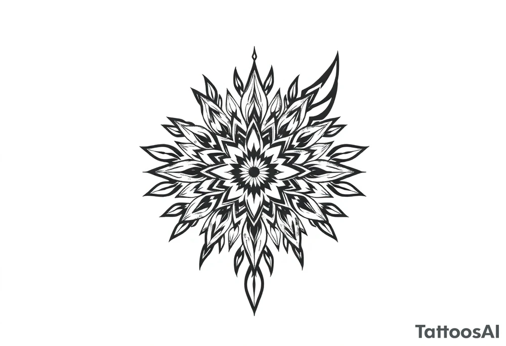 spiritual feather indian mandala shaman tattoo idea