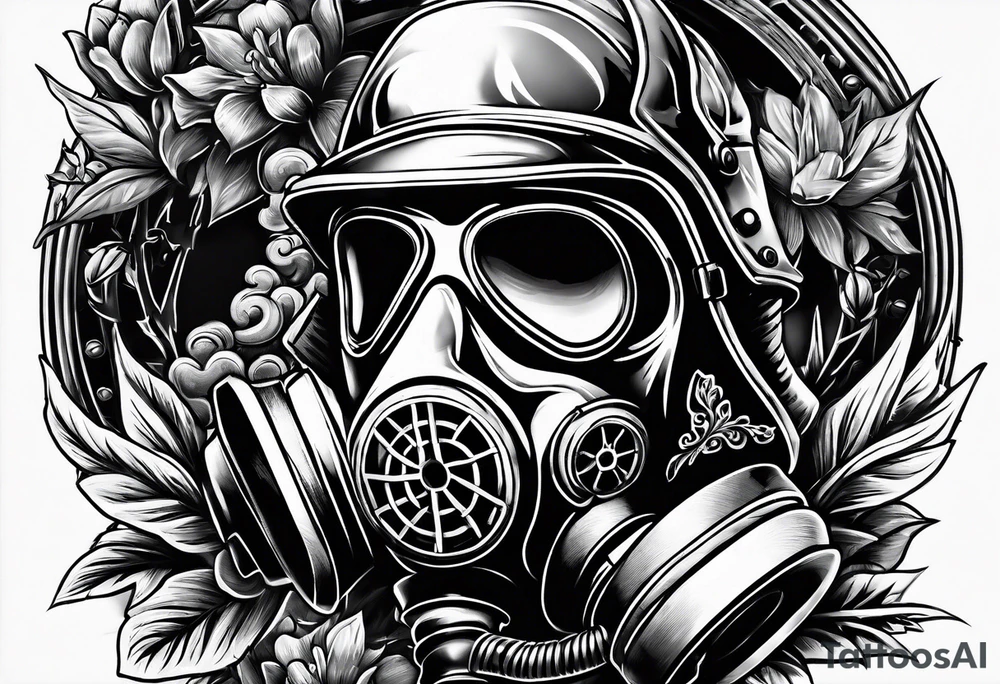 world war 2 gasmask tattoo idea