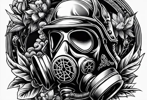 world war 2 gasmask tattoo idea