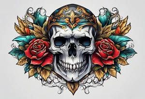 Neo traditional animal skull tattoo idea