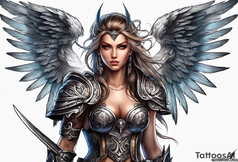 Warrior Angel tattoo idea
