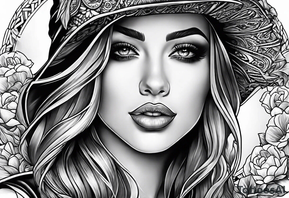 Woman on a bullet tattoo idea