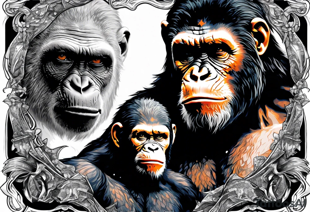 the movie planet of the apes tattoo idea