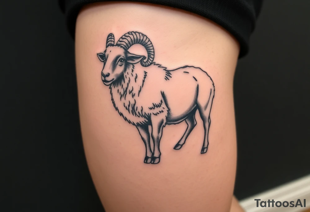 Black sheep with muscles tattoo idea
