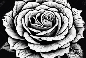 Rose with sun in the center, American traditional tattoo idea