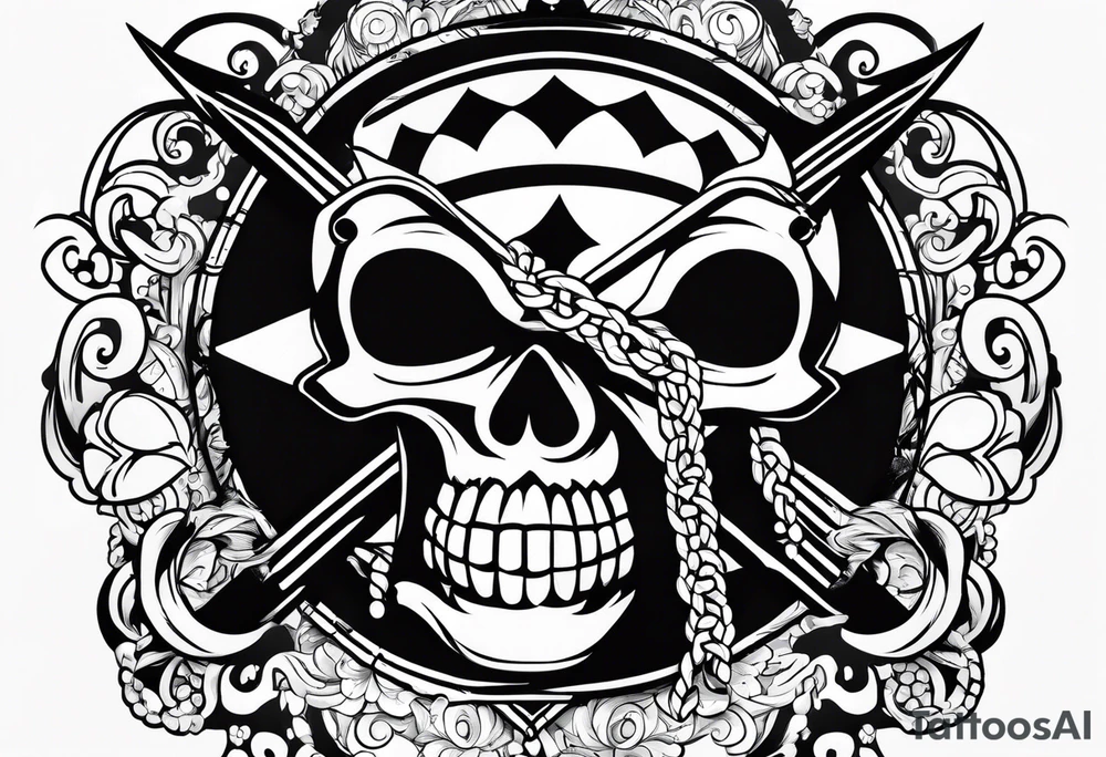 one piece shirohige flag tattoo idea