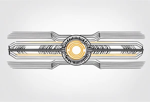 armband tattoo, masculine, narrow, horizontal with electromagnetic field pattern tattoo idea