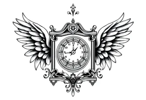 Slot machine with compass and clock with angel wings tattoo idea