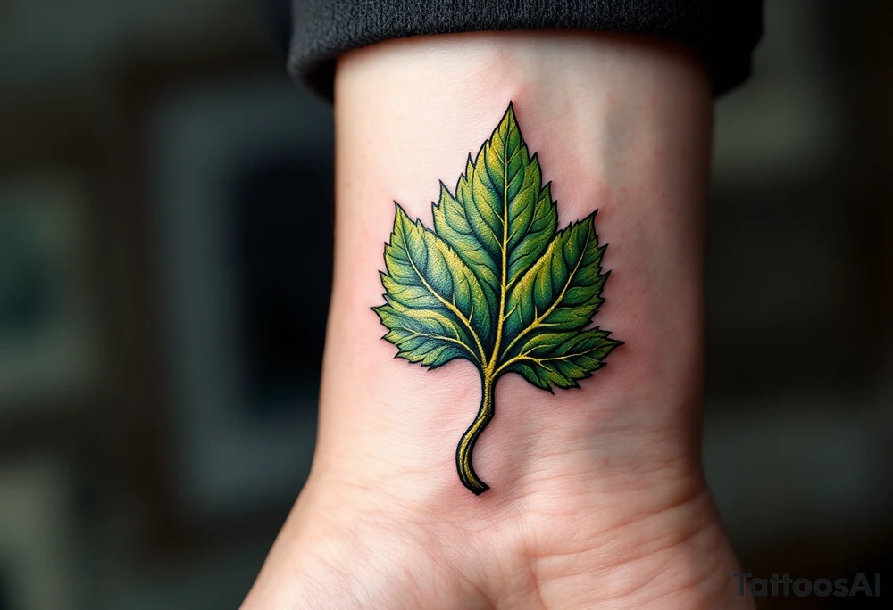 The Bodhi Tree Leaf – Symbol of enlightenment under which Buddha meditated, typically in green, brown, or gold, often stylized with veins or mandala textures. tattoo idea