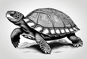 simple line turtle tattoo idea