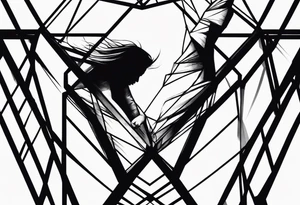 Lowering a person from a height tattoo idea
