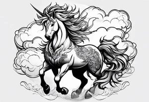 a kirin surrounded by cloud tattoo idea