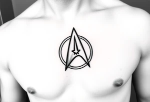 Star Trek Captain Kirk emblem on front left breast tattoo idea