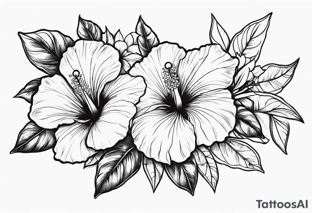 Hibiscus flowers jewelry tattoo idea