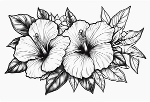 Hibiscus flowers jewelry tattoo idea