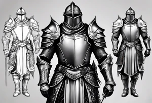 knight
 in heavy armor full body tattoo idea