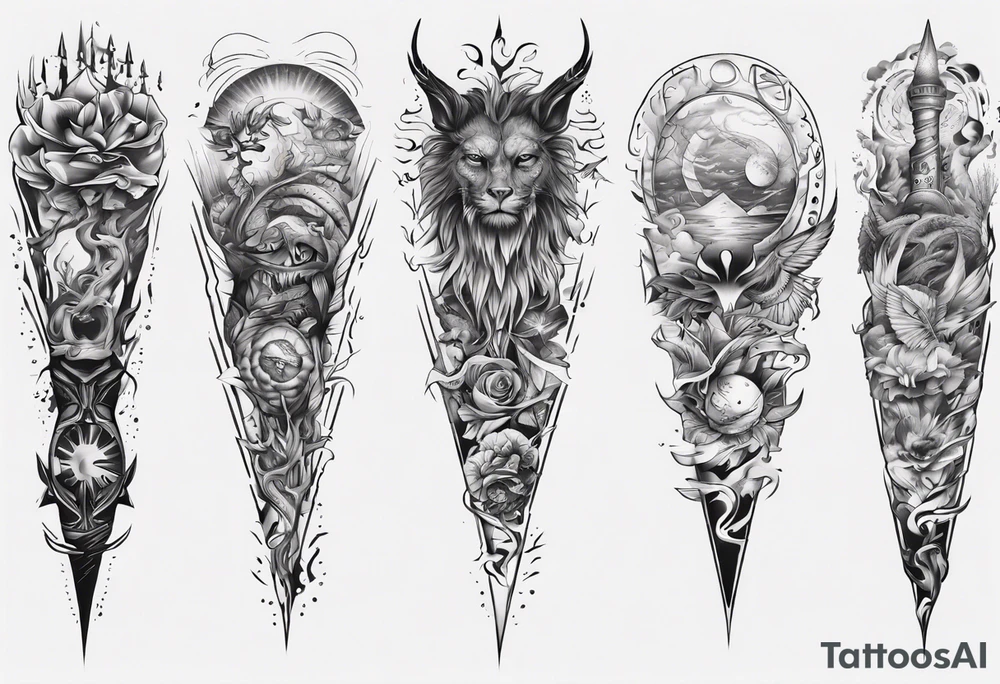 mens full arm tattoo idea