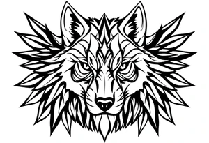 Geometric wolfface tattoo idea