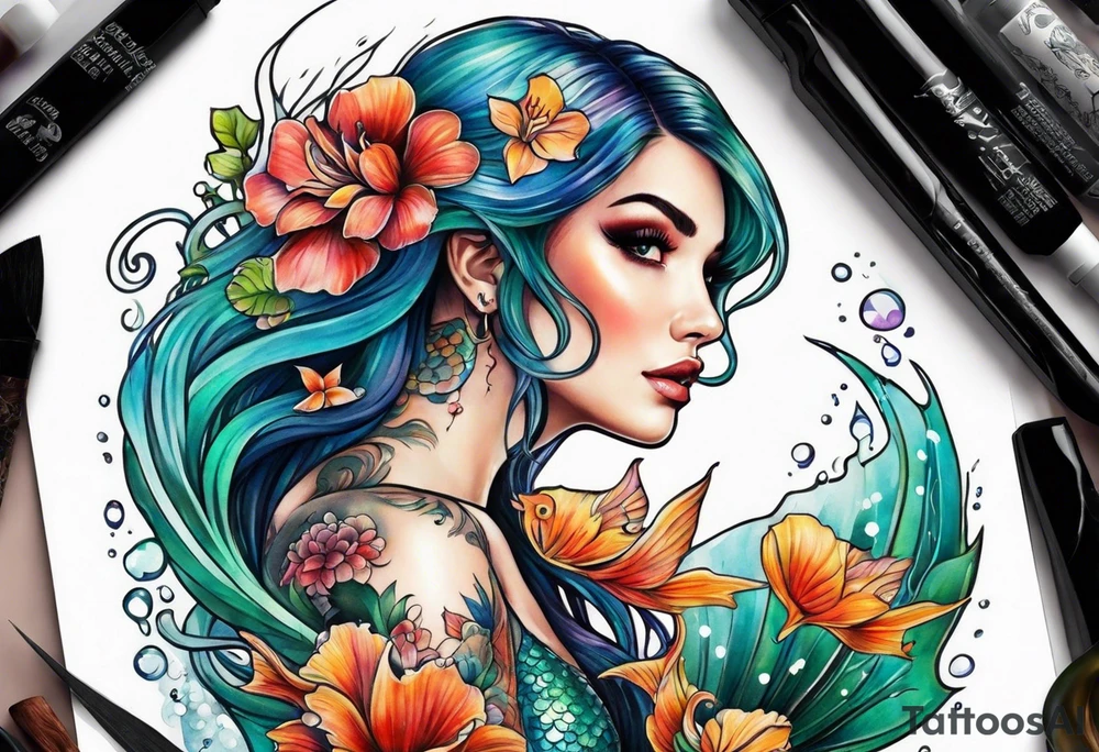 Mermaid tattoo idea