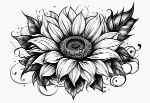 Flower fire an a sunflower tattoo idea