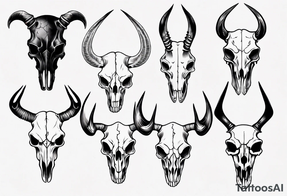 realistic animal skull tattoo idea