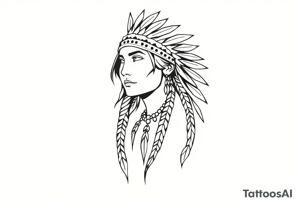 Native American female tattoo idea