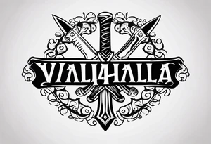 Valhalla sword shield 
 axe tattoo idea