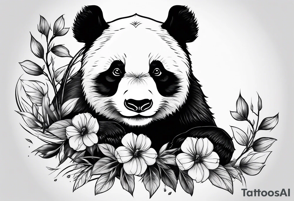 Playful panda tattoo idea