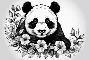 Playful panda tattoo idea