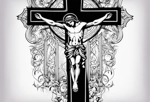 crucifix tattoo idea