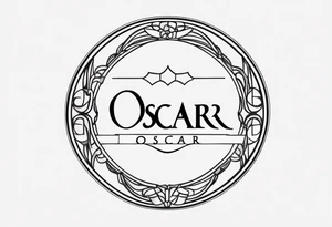 name in a circle: Oscar tattoo idea