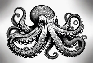 Octopus tentacle long outstretched tattoo idea