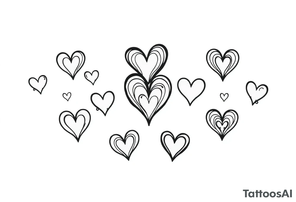 12 Cutesy hearts tattoo idea