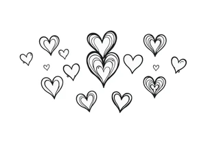 12 Cutesy hearts tattoo idea