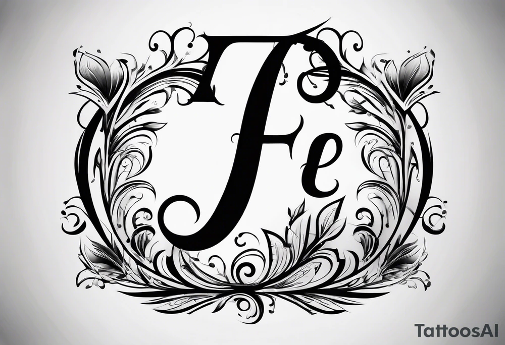 Make a shape by combining letters E, U, B tattoo idea