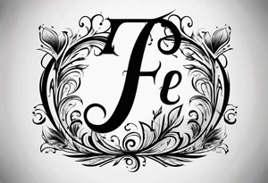 Make a shape by combining letters E, U, B tattoo idea