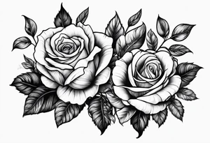 3 flowers rose avec un serpent tattoo idea
