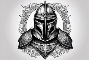 knight heavy armor and shield tattoo idea