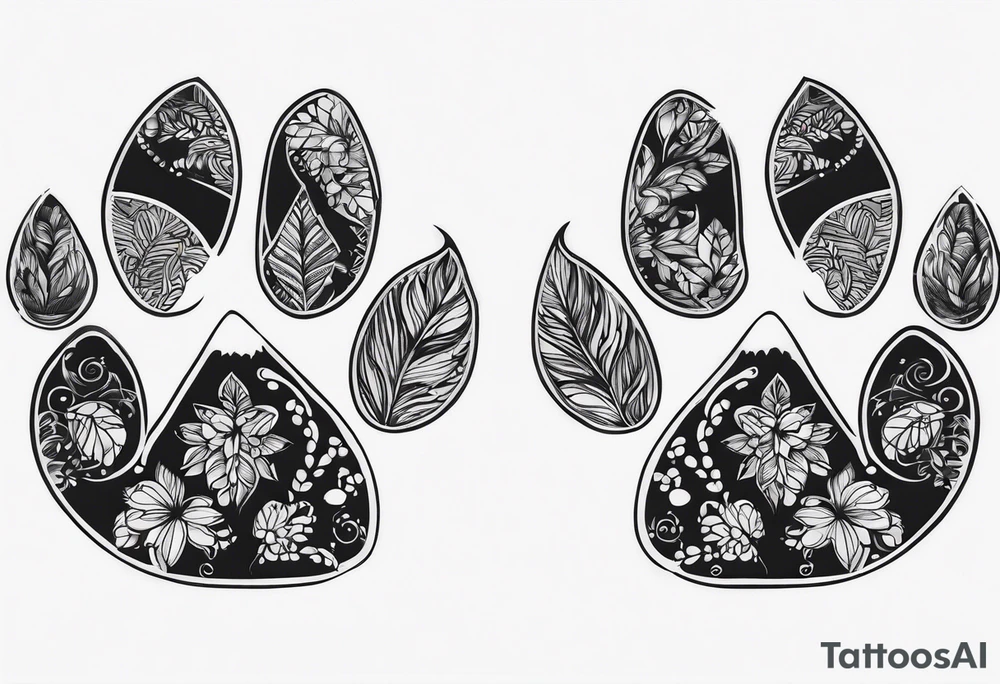 cat paw prints tattoo idea