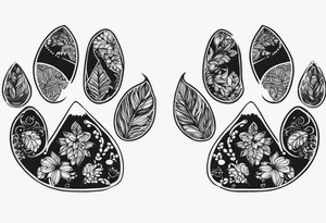 cat paw prints tattoo idea